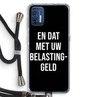 Belastinggeld - Zwart: Motorola Moto G9 Plus Transparant Hoesje met koord