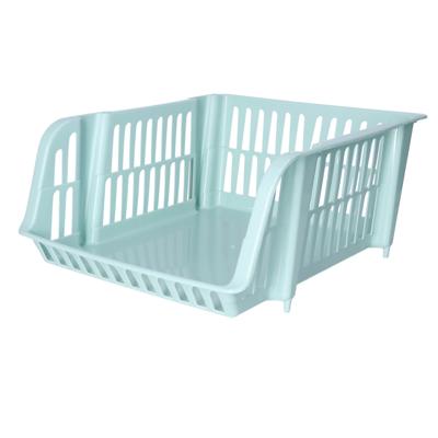 Stapelbare opbergmand - Mintgroen - 16 liter - kunststof - 38 x 28 x 15 cm
