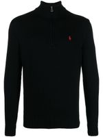 Polo Ralph Lauren pull en corton à fermeture zippée - Noir