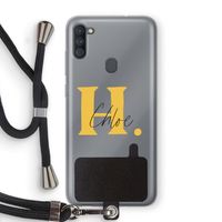 Amber Script: Samsung Galaxy A11 Transparant Hoesje met koord