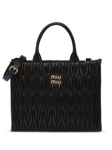 Miu Miu sac à main en cuir à design matelassé - Noir