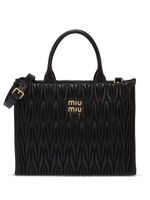 Miu Miu sac à main en cuir à design matelassé - Noir - thumbnail