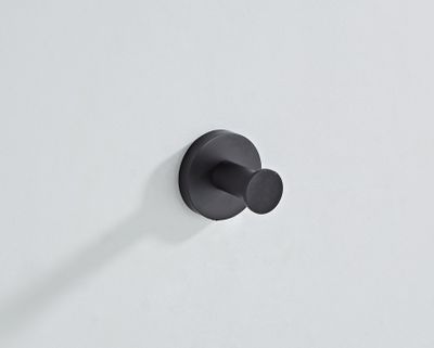 Handdoek haak SaniClear Nero | Wandmontage | Messing | Rond | Zwart mat
