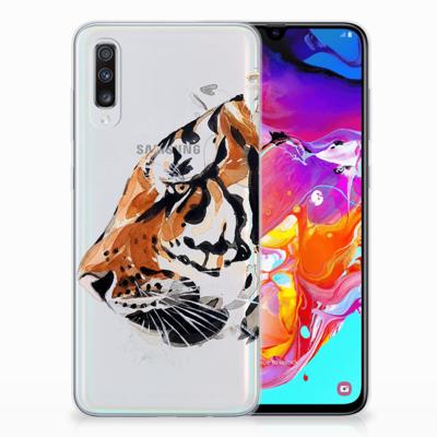 Smartphone hoesje Samsung Galaxy A70 Watercolor Tiger