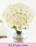 Witte rozen - Kies je aantal (Snowstorm) - 10 t/m 99 rozen
