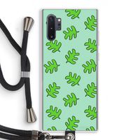Groene blaadjes: Samsung Galaxy Note 10 Plus Transparant Hoesje met koord