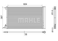 Condensor, airconditioning MAHLE, u.a. für Saab, Vauxhall, Opel, Chevrolet