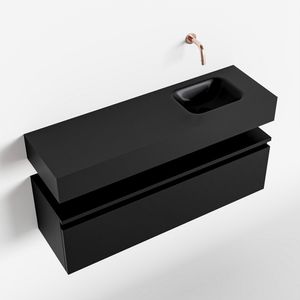 Toiletmeubel Mondiaz Andor | 100 cm | Meubelkleur Urban | Lex vrijhangend wastafel Urban Rechts | Zonder kraangat