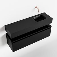 Toiletmeubel Mondiaz Andor | 100 cm | Meubelkleur Urban | Lex vrijhangend wastafel Urban Rechts | Zonder kraangat