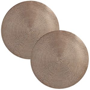 Set van 2x stuks ronde Placemats metallic goud look diameter 38 cm