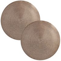 Set van 2x stuks ronde Placemats metallic goud look diameter 38 cm - thumbnail