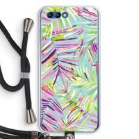 Tropical Palms Blue: Honor 10 Transparant Hoesje met koord