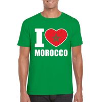 Groen I love Marokko fan shirt heren - thumbnail