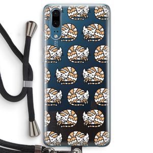 Slapende poes: Huawei P20 Transparant Hoesje met koord