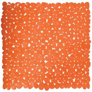 MSV Douche|bad anti-slip mat badkamer - pvc - oranje - 54 x 54 cm