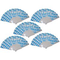 5x Beierse waaiers Oktoberfest verkleed accessoire