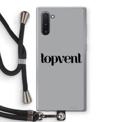 Topvent Grijs Zwart: Samsung Galaxy Note 10 Transparant Hoesje met koord