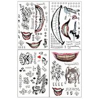 4 stks halloween tatoeages waterdichte 3d clown tattoo stickers belachelijk nep litteken tattoo Lightinthebox