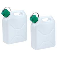 EDA jerrycan voor brandstof - 2x stuks - L24 x B11 x H30 cm - 5 liter - kunststof - benzine / diesel