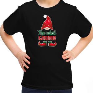 Kerst t-shirt voor meisjes - Schattigste Gnoom - zwart - Kerst kabouter