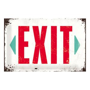 Nostalgic Art - Exit - Metalen - wandbord - 20x30cm - Mancave