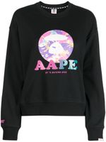 AAPE BY *A BATHING APE® sweat à logo imprimé - Noir - thumbnail