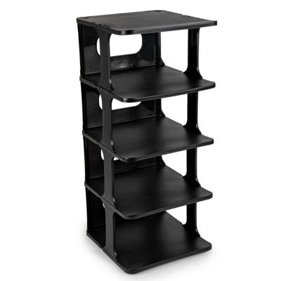 Schoenenrek - verticaal - stapelbaar - zwart - kunststof - 26 x 25 x 58 cm - voor 5x paar schoenen