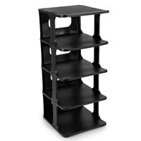 Schoenenrek - verticaal - stapelbaar - zwart - kunststof - 26 x 25 x 58 cm - voor 5x paar schoenen