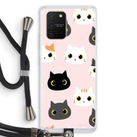 Katten: Samsung Galaxy S10 Lite Transparant Hoesje met koord