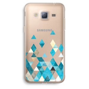 Gekleurde driehoekjes blauw: Samsung Galaxy J3 (2016) Transparant Hoesje