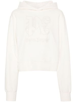 Palm Angels hoodie Monogram Statement à détails de clous - Blanc