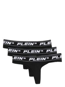 Philipp Plein lot de trois strings à bande logo - Noir