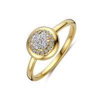 Stijlvolle 14k Geelgouden Ring met Lab Grown Diamant - Breedte 9mm, 0.49ct