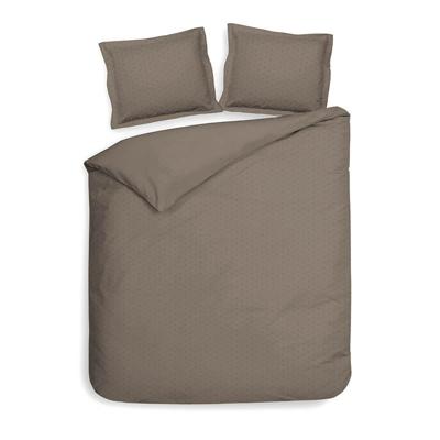 Dekbedovertrek Punto Katoen Satijn Taupe Stippen 200x200 Cm Verkoelend Heckett Lane - Dekbed-Discounter.nl