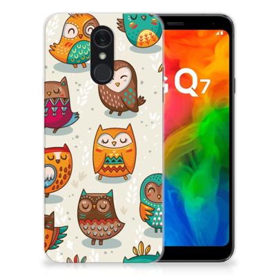 LG Q7 | TPU Hoesje | Vrolijke Uilen