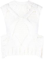 Fabiana Filippi sleeveless wool knitted top - Blanc