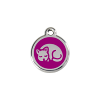 Kitten Purple roestvrijstalen kattenpenning small/klein dia. 2 cm - Reddingo