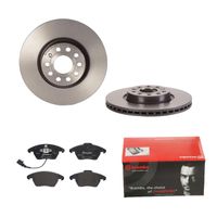 Remmenset, remschijf BREMBO, Remschijftype: Binnen geventileerd, Inbouwplaats: Vooras, u.a. für VW, Skoda, Audi, Seat - thumbnail