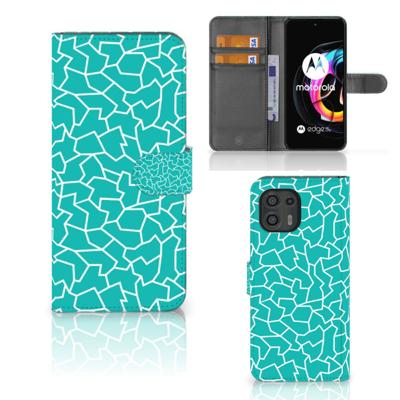 Motorola Edge 20 Lite Hoesje Cracks Blue