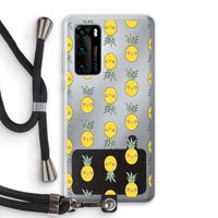 Ananas: Huawei P40 Transparant Hoesje met koord