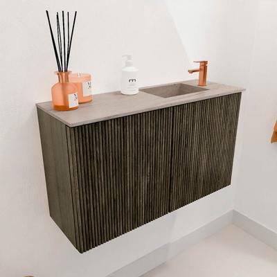 Toiletmeubel Mondiaz Joya Dlux | 70 cm | Meubelkleur Shadow | Faye wastafel Saba Wasbak Rechts | 1 kraangat
