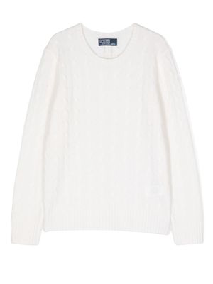 Ralph Lauren Kids pull torsadé en cachemire - Blanc
