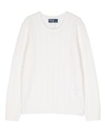 POLO RALPH LAUREN KIDS pull torsadé en cachemire - Blanc