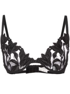 Fleur Du Mal soutien-gorge Lily Lace Plunge Demi - Noir