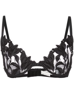Fleur Du Mal soutien-gorge Lily Lace Plunge Demi - Noir