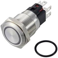 TRU COMPONENTS TC-12647548 Druktoets 250 V/AC 3 A 1x uit/(aan) IP65 RGB Moment RVS 1 stuk(s)