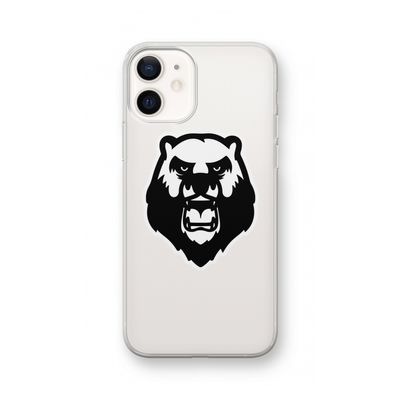 Angry Bear (white): iPhone 12 Transparant Hoesje