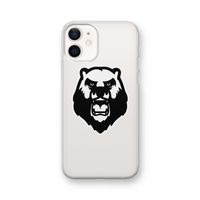 Angry Bear (white): iPhone 12 Transparant Hoesje