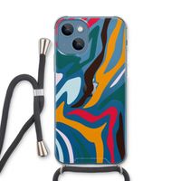 Colored Zebra: iPhone 13 Transparant Hoesje met koord