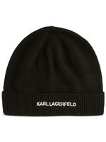 Karl Lagerfeld bonnet à logo brodé K/Essential - Noir